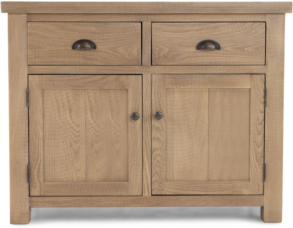 Bourg Rough Sawn Oak Small Sideboard 102cm W With 2 Doors And 2 Drawers