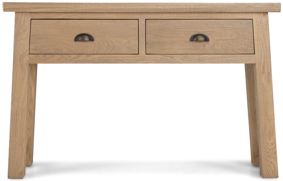 Bourg Rough Sawn Oak Console Table With 2 Drawers