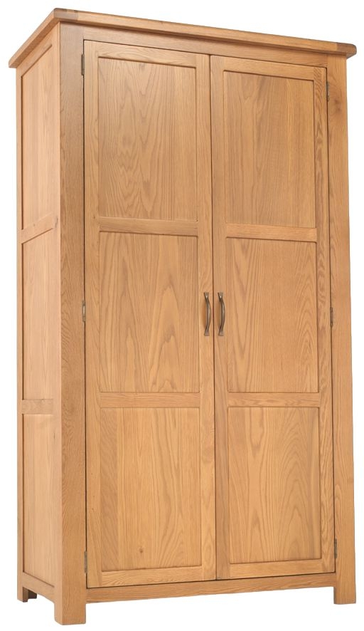 Bradburn Waxed Oak Double Wardrobe All Hanging With 2 Doors