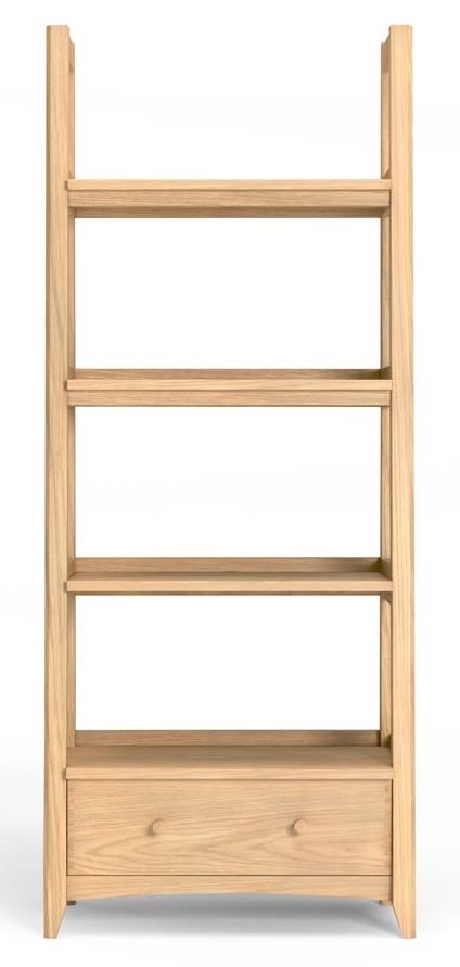 Celina Parquet Style Light Oak Display Unit 3 Shelves Shelving Unit 180cm Open Bookcase