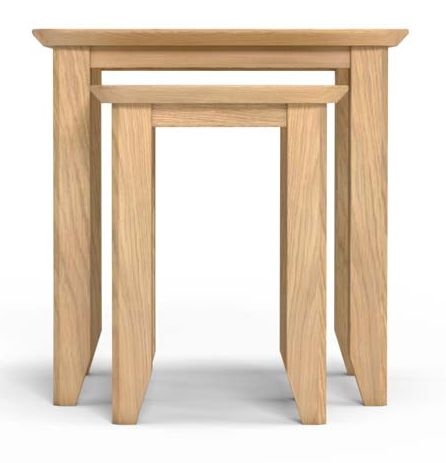 Celina Parquet Style Light Oak Nest Of Tables Set Of 2