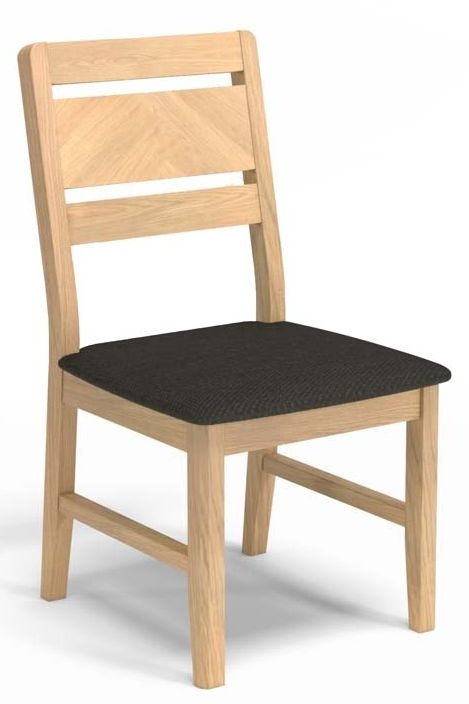 Celina Parquet Style Oak Dining Chair Ladder Back With Padded Seat Sold In Pairs