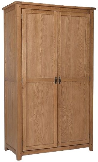 Cherington Rustic Oak Double Wardrobe All Hanging With 2 Doors