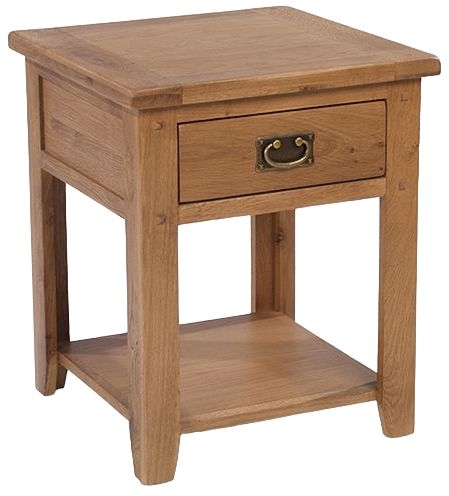 Cherington Rustic Oak Bedside Table 1 Drawer