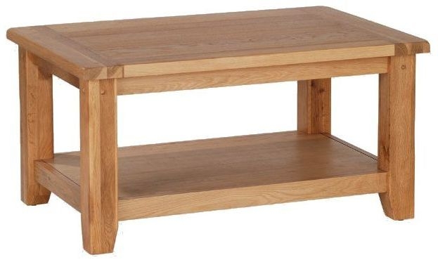 Cherington Rustic Oak Coffee Table With Bottom Shelf