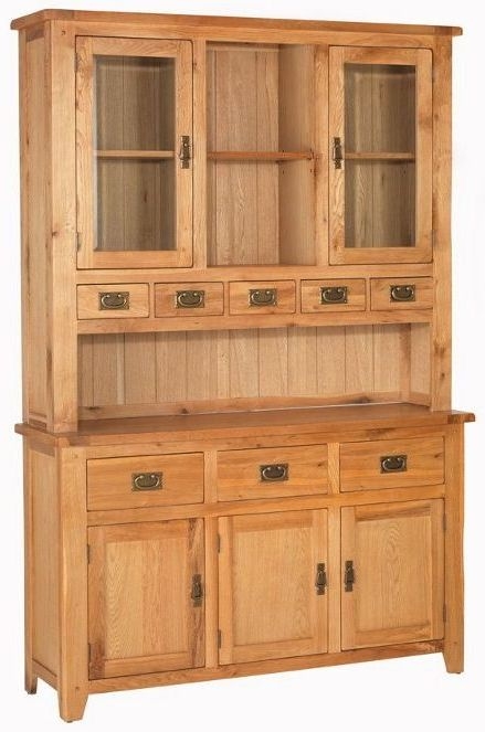 Cherington Rustic Oak Large Display Cabinet