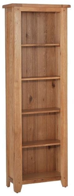 Cherington Rustic Oak Narrow Bookcase Tall Bookshelf 180cm H