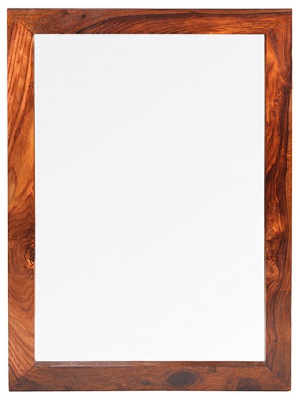 Cube Honey Lacquered Sheesham Rectangular Mirror 75cm X 105cm