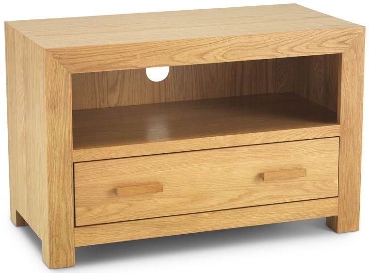 Cube Light Oak Tv Unit 85cm W With Storage For Television Upto 32in Plasma