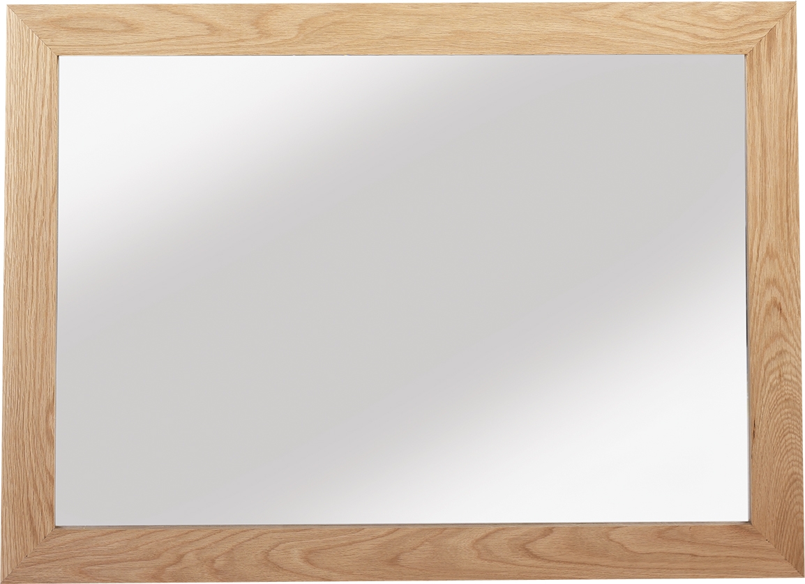 Cube Light Oak Rectangular Mirror 105cm X 75cm