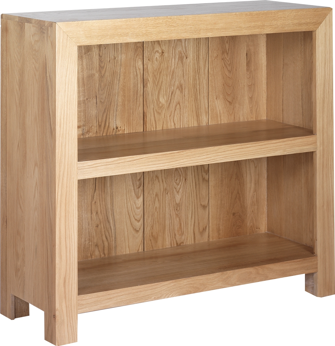 Cube Light Oak Low Bookcase 90cm H