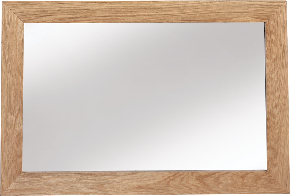 Cube Light Oak Rectangular Mirror 90cm X 60cm