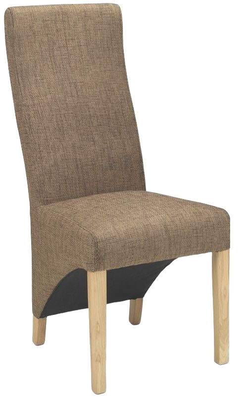 Ariton Brown Tweed Fabric Dining Chair Sold In Pairs