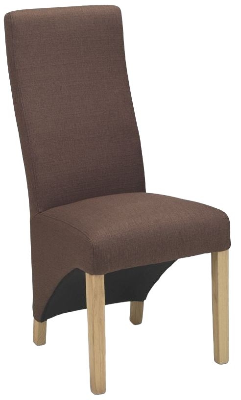 Ariton Dark Brown Fabric Dining Chair Sold In Pairs