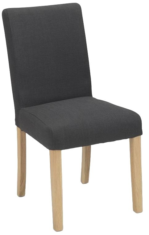 Elida Dark Grey Linen Fabric Dining Chair Sold In Pairs