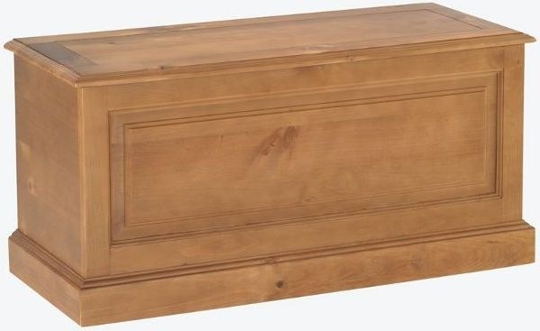 Henbury Lacquered Pine Ottoman Storage Box For Blanket Storage In Bedroom