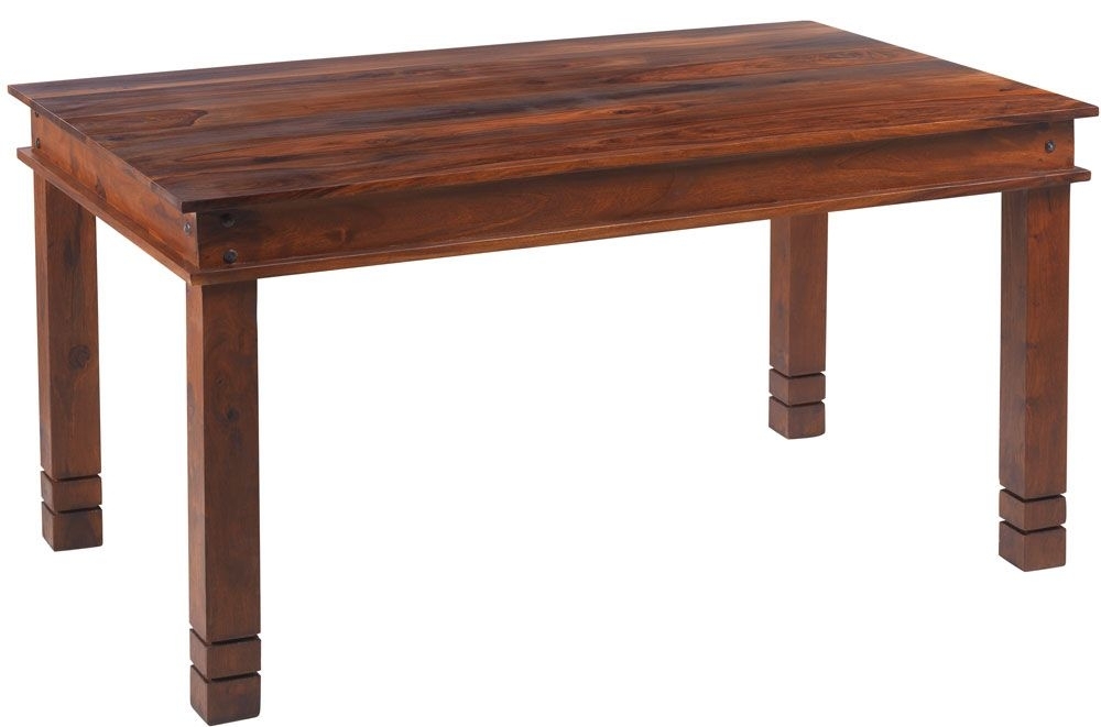 Indian Sheesham Solid Wood Chunky Small Dining Table Rectangular Top
