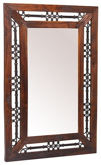 Indian Sheesham Solid Wood Rectangular Mirror 106cm X 72cm