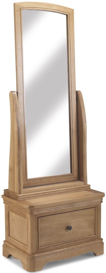 Louis Philippe French Oak Sleigh Cheval Mirror 60cm X 166cm