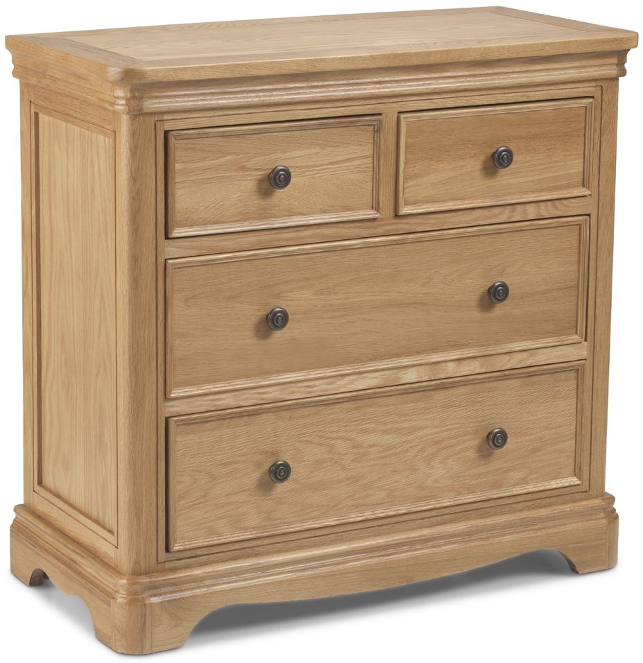 Louis Philippe French Oak Wide Chest 2 2 Drawers