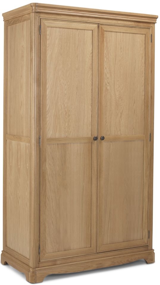 Louis Philippe French Oak Double Wardrobe All Hanging With 2 Doors