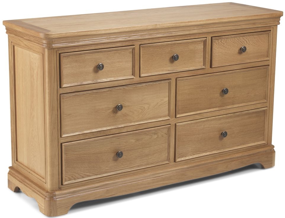 Louis Philippe French Oak Wide Chest 4 3 Drawers
