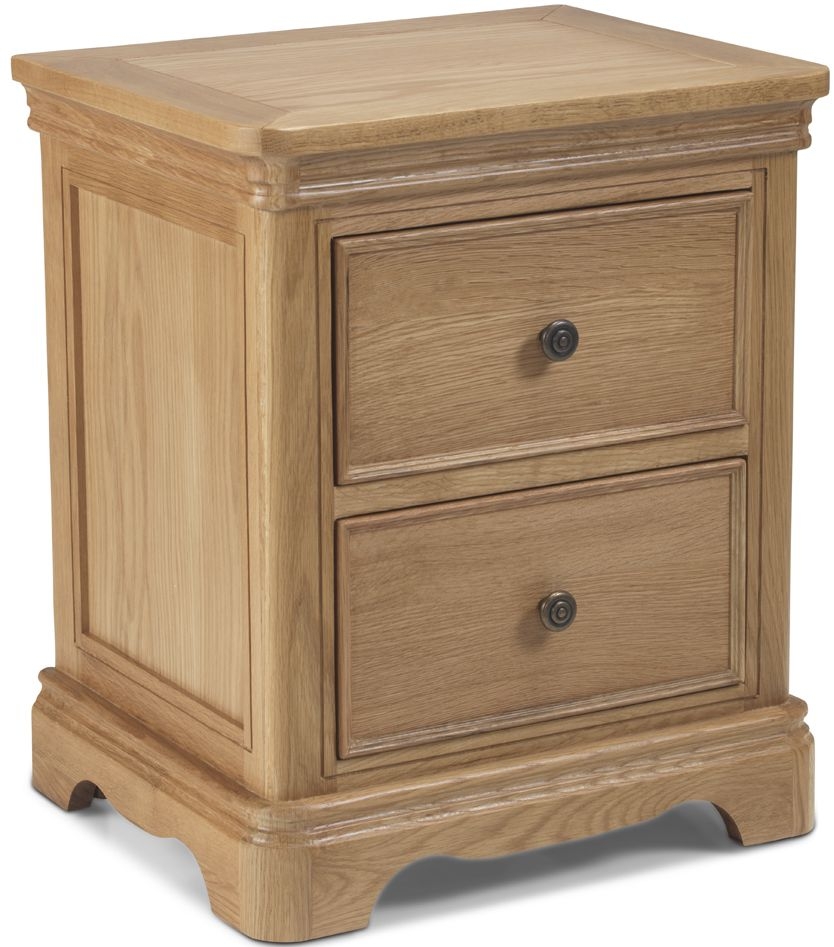 Louis Philippe French Oak Bedside Cabinet 2 Drawers