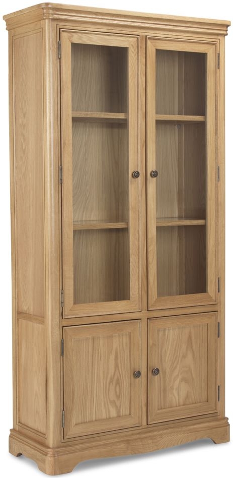 Louis Philippe French Oak 2 Door Glass Display Cabinet