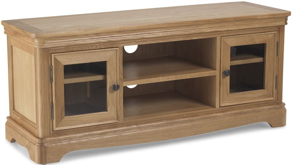 Louis Philippe French Oak Tv Unit 120cm W With Storage For Television Upto 43in Plasma