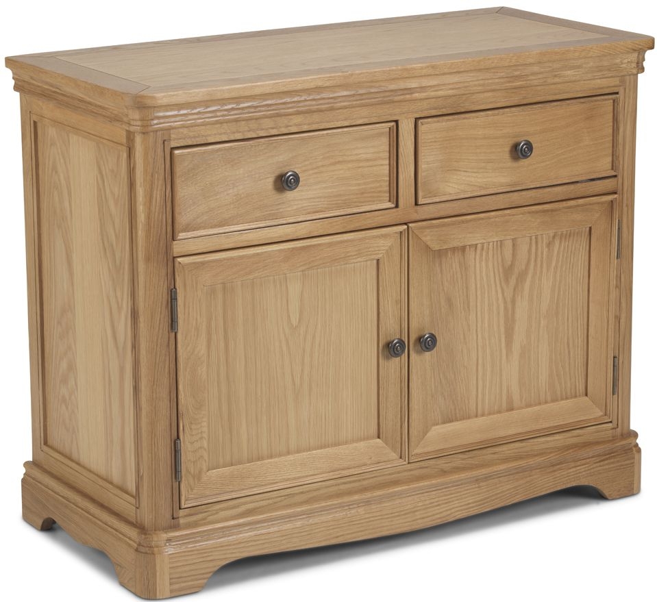 Louis Philippe French Oak Small Sideboard 97cm W With 2 Doors And 2 Drawers