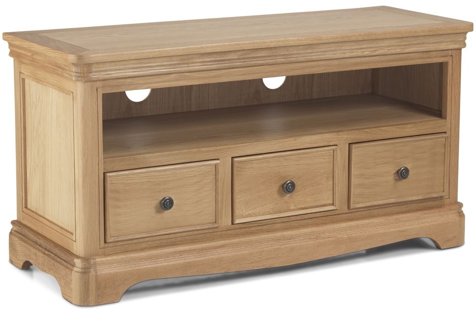 Louis Philippe French Oak Tv Unit 105cm W With Storage For Television Upto 32in Plasma
