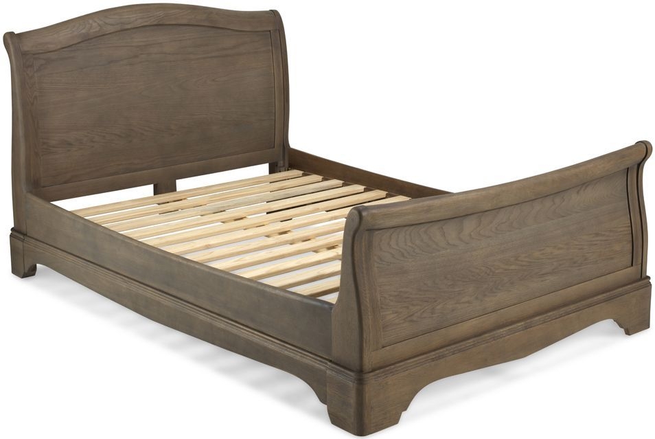 Louis Philippe French Grey Washed Oak Bed Frame High Foot End