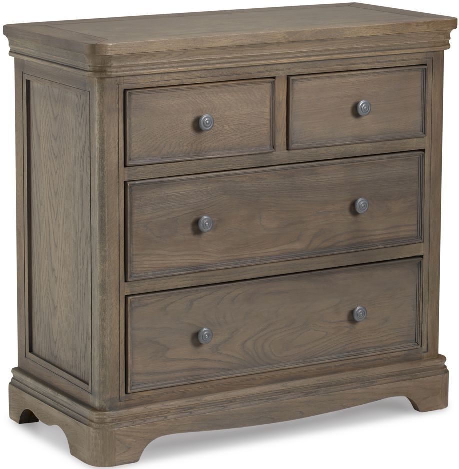 Louis Philippe French Grey Washed Oak Wide Chest 2 2 Drawers