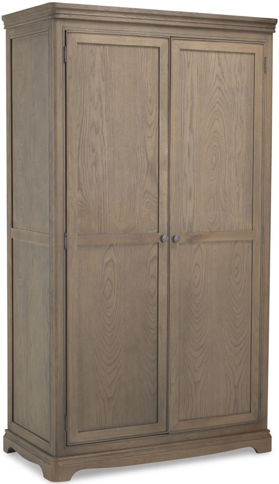 Louis Philippe French Grey Washed Oak Double Wardrobe All Hanging With 2 Doors