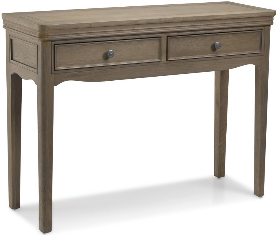 Louis Philippe French Grey Washed Oak Dressing Table 2 Drawers