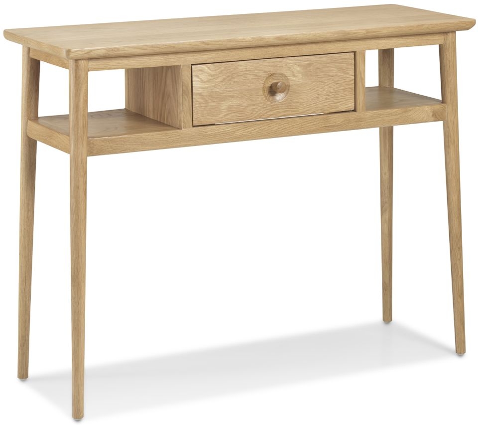 Skean Scandinavian Style Oak Console Table 1 Drawer Storage
