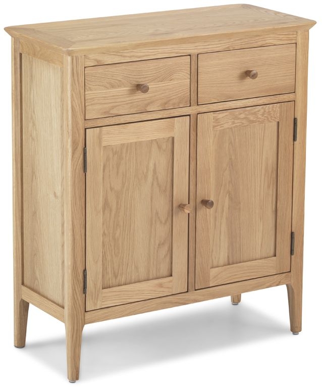 Wadsworth Waxed Oak Compact Sideboard 80cm With 2 Doors And 2 Drawers