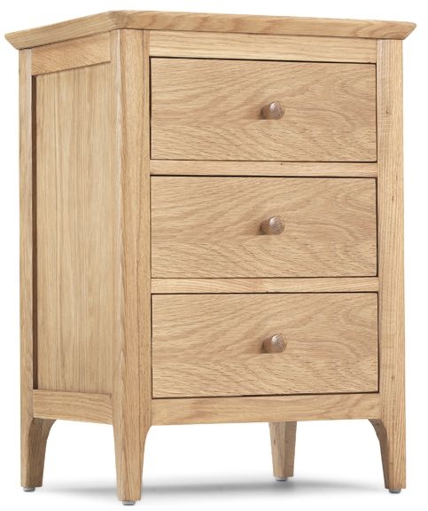 Wadsworth Waxed Oak Bedside Cabinet 3 Drawers