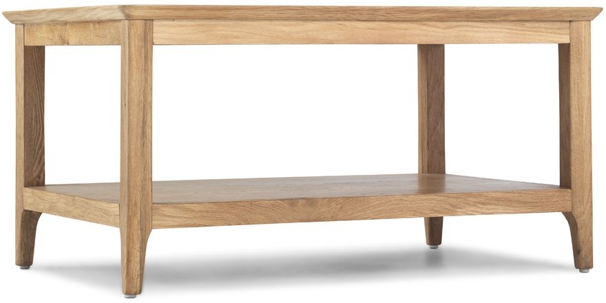 Wadsworth Waxed Oak Large Coffee Table With Bottom Shelf