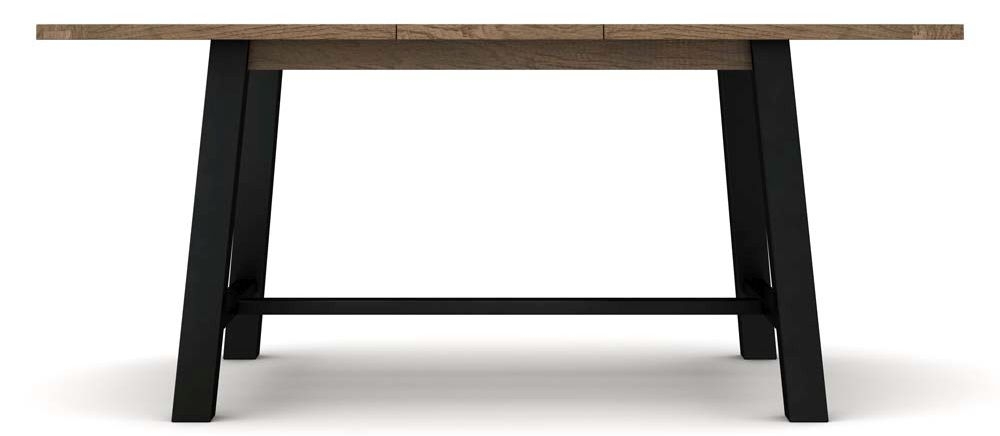 Wilber Industrial Style Rough Sawn Oak Dining Table 140cm180cm Seats 4 To 6 Diners Extending Rectangular Top