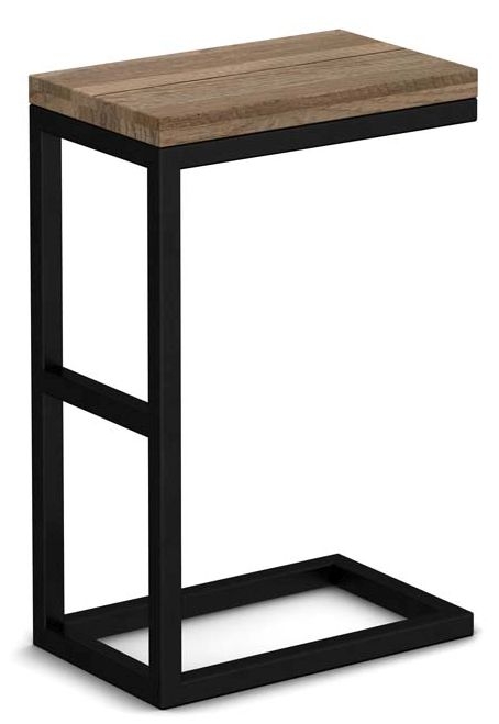 Wilber Industrial Style Rough Sawn Oak Side Table