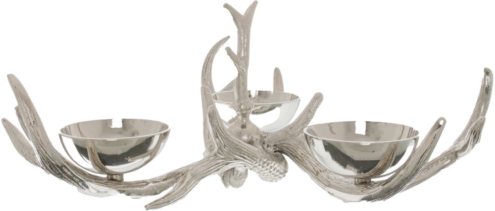 Hill Interiors Silver Antler Serving Bowls Ornament