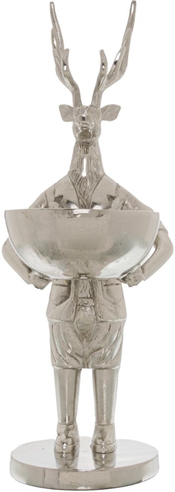 Hill Interiors Standing Silver Stag Ornament With Bowl