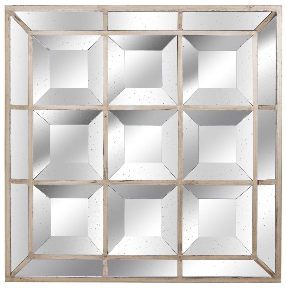 Hill Interiors Augustus Antique Metallic Multi Bevelled Square Wall Mirror 117cm X 117cm