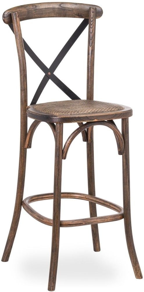 Hill Interiors Oak Cross Back Barstool Sold In Pairs