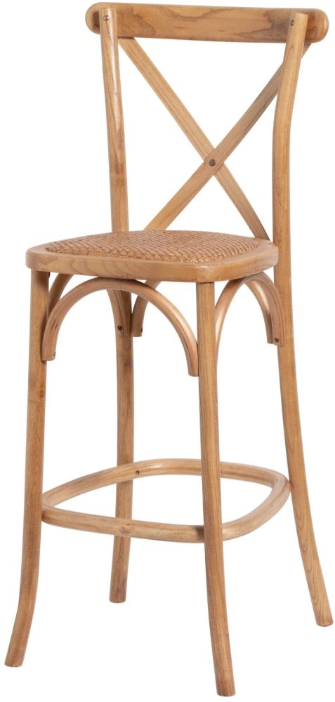 Hill Interiors Light Oak Cross Back Barstool Sold In Pairs