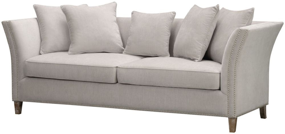 Hill Interiors Vesper Cushion Cream Fabric 3 Seater Sofa