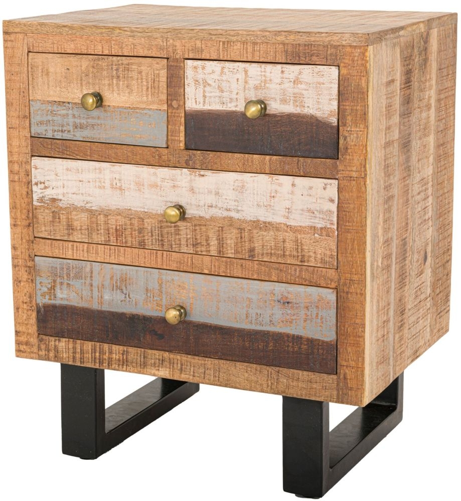 Hill Interiors Reclaimed Industrial 4 Drawer Bedside Cabinet