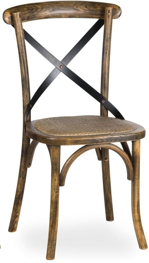 Hill Interiors Oak And Brown Cross Back Dining Chair Sold In Pairs