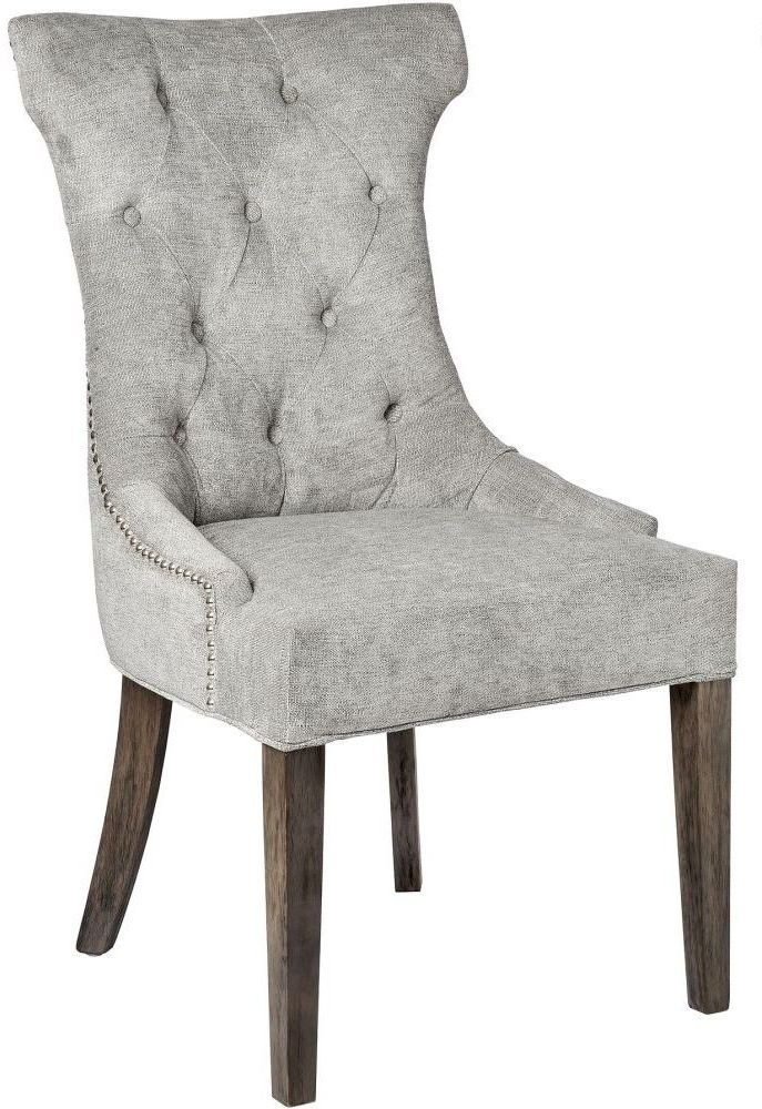 Hill Interiors Silver High Wing Dining Chair With Ring Pull Sold In Pairs